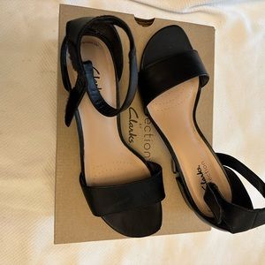 Clarks Ankle strap kitten heel